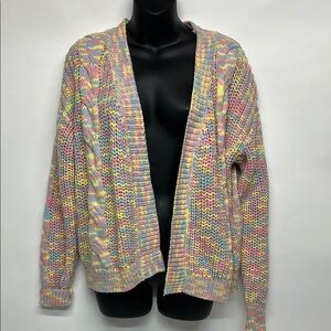 NWT Multicolor Women's  pastel knit, Easter sweater cardigan size small